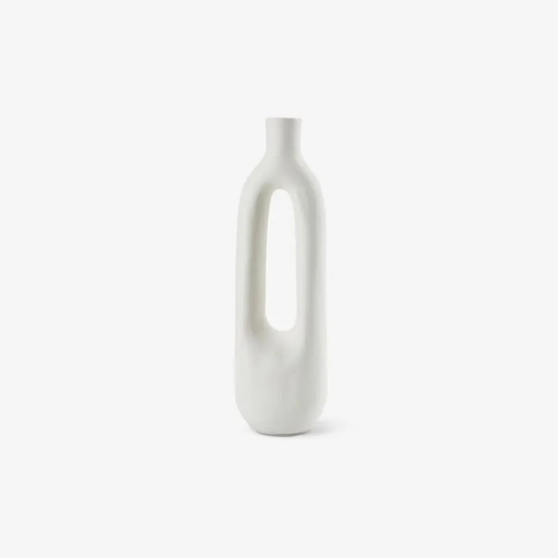 Tall white vase