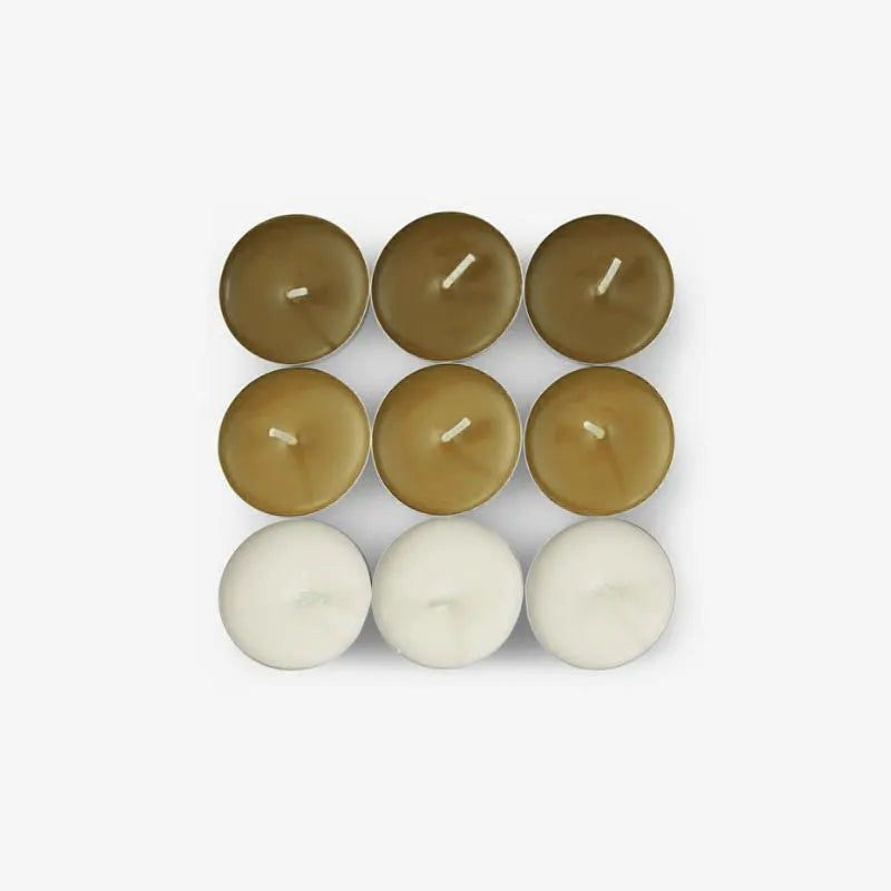 Pack of 9 green candles