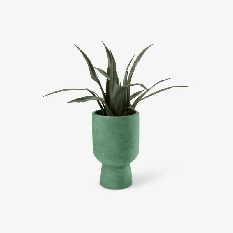 Green terracotta flower pot