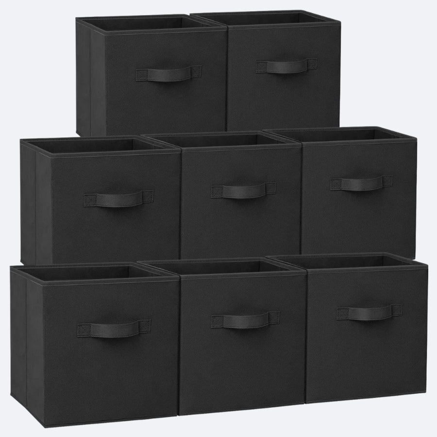 Bacs de Rangement Pliables en Tissu – Noir, Gris ou Blanc