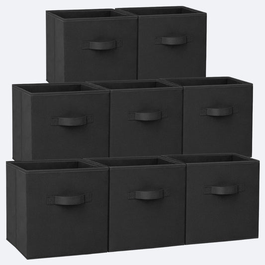 Bacs de Rangement Pliables en Tissu – Noir, Gris ou Blanc