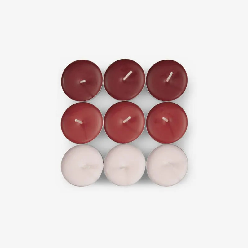 Pack de 9 bougies rouges
