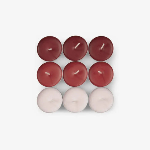 Pack de 9 bougies rouges