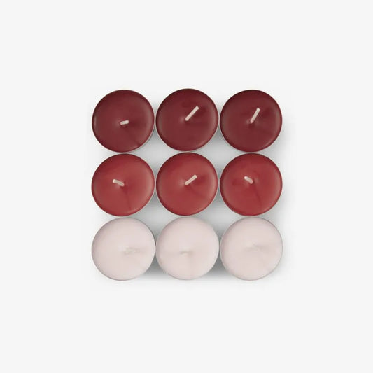 Pack de 9 bougies rouges