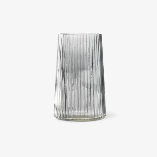 Vase strié gris
